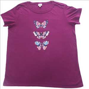 LuLaRoe Shortsleeve Butterfly Shirt Size 3XL